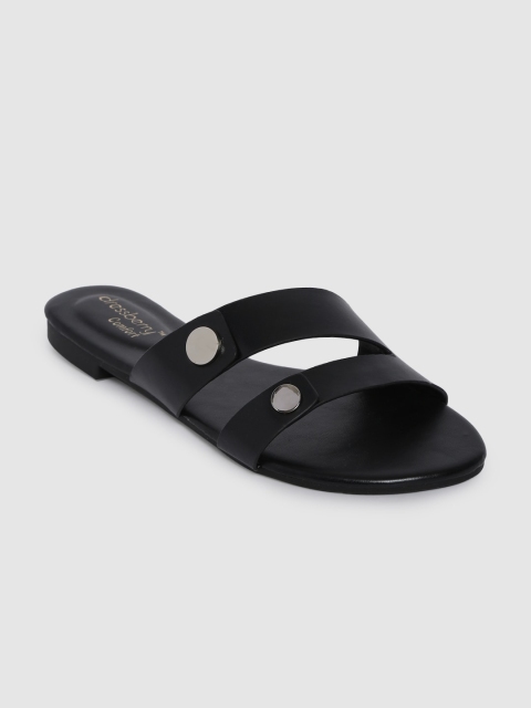 

DressBerry Women Black Solid Open Toe Flats