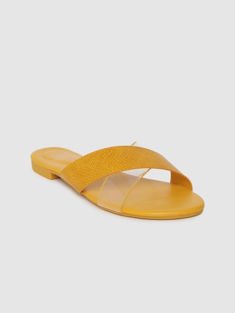 

DressBerry Women Yellow Solid Open Toe Flats