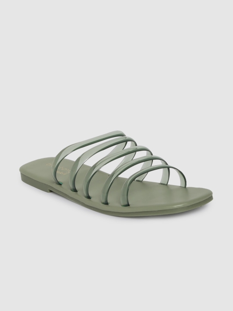 

DressBerry Women Green Solid Open Toe Flats