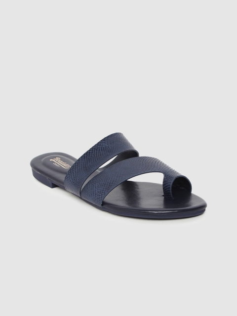 

Roadster Women Navy Blue Textured One Toe Flats