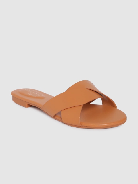 

DressBerry Women Orange Solid Open Toe Flats