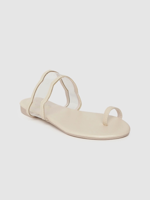 

DressBerry Women Off-White Solid One Toe Flats