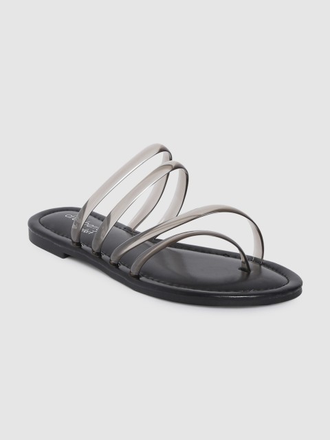 

DressBerry Women Black Solid Open Toe Flats