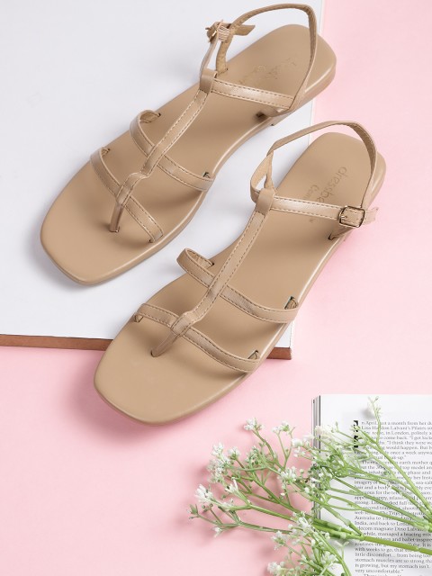 

DressBerry Women Beige Solid Gladiators