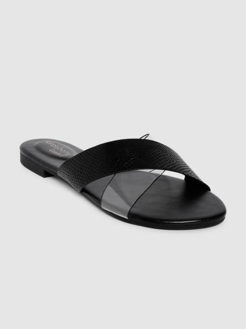 

DressBerry Women Black Solid Open Toe Flats