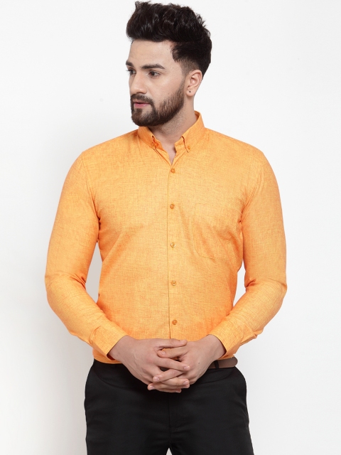 

JAINISH Men Mustard Yellow Classic Slim Fit Solid Formal Shirt