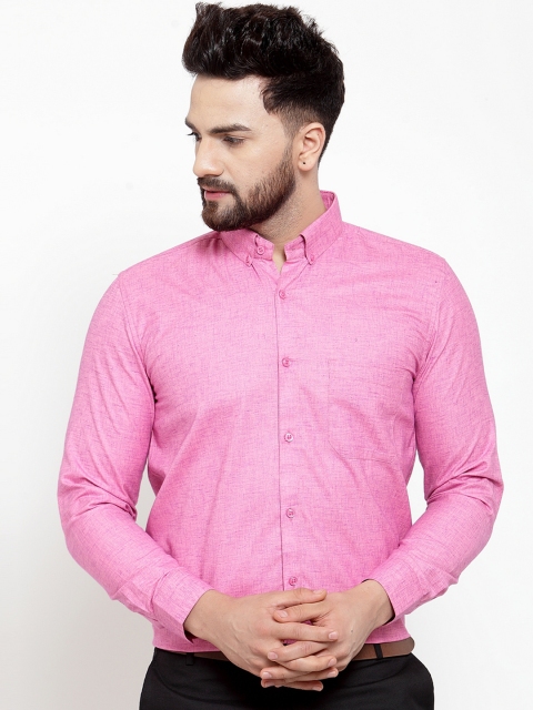 

JAINISH Men Pink Classic Slim Fit Solid Formal Shirt