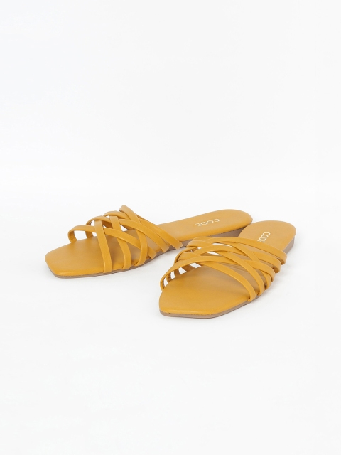 

CODE by Lifestyle Women Mustard Yellow Solid Open Toe Flats