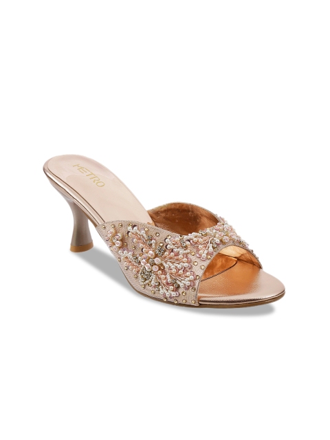 

Metro Women Beige Embellished Heels