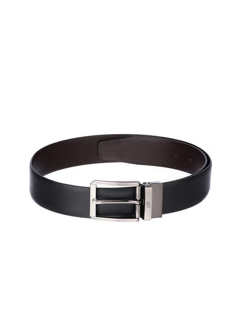 

Kara Men Black & Brown Textured Reversible Leather Belt