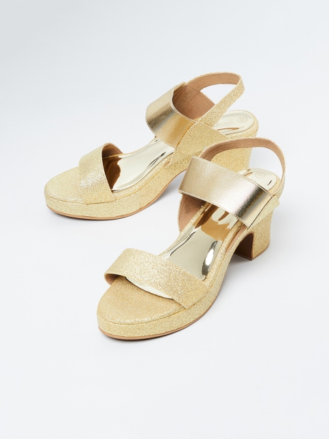 

Ginger by Lifestyle Women Gold-Toned Solid Heels