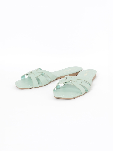 

Ginger by Lifestyle Women Green Solid Open Toe Flats