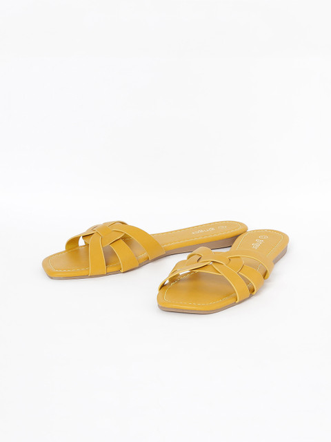 

Ginger by Lifestyle Women Yellow Solid Open Toe Flats