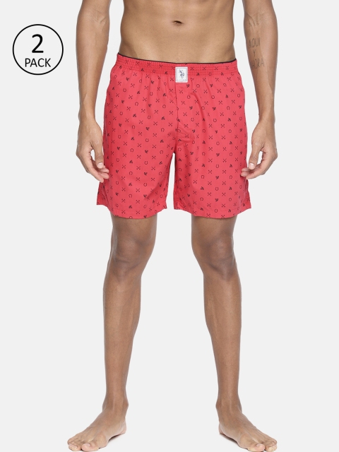 

U.S. Polo Assn. Men Pack of 2 Red Printed Boxers 9168493