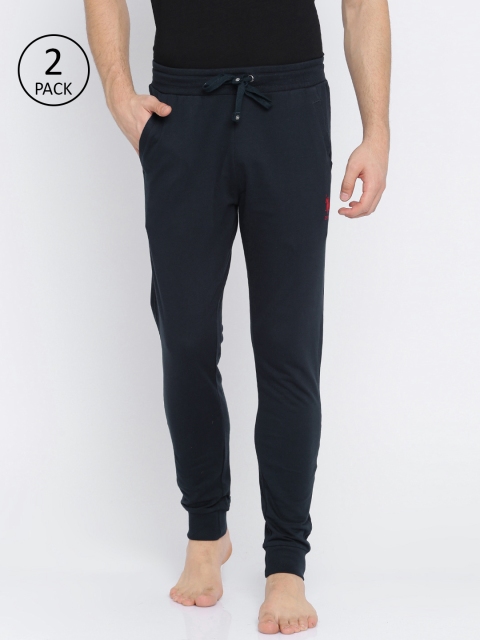

U.S. Polo Assn. Men Pack Of 2 Navy Blue Solid Lounge Pants