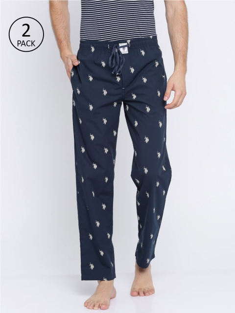 

U.S. Polo Assn. Men Pack of 2 Navy Printed Lounge Pants, Navy blue