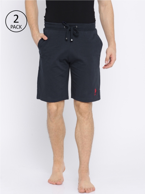

U.S. Polo Assn. Men Pack of 2 Navy Solid Lounge Shorts 2278699, Navy blue
