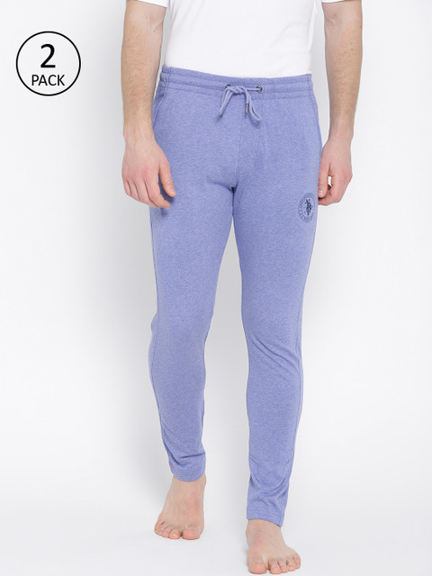 

U.S. Polo Assn. Men Pack of 2 Blue Solid Lounge Pants