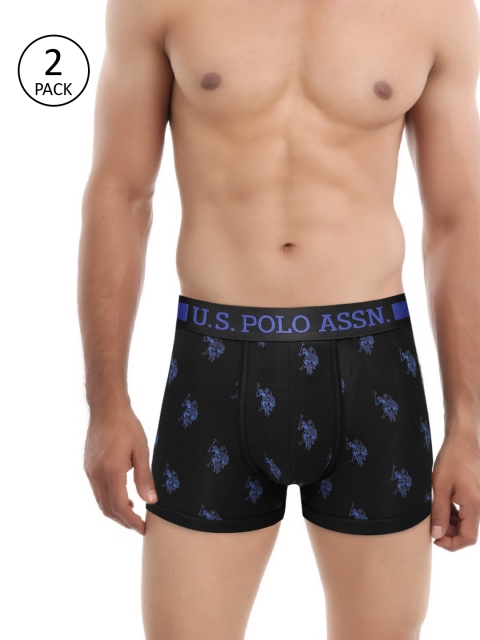 

U.S. Polo Assn. Men Pack Of 2 Black Printed Fashion Trunks