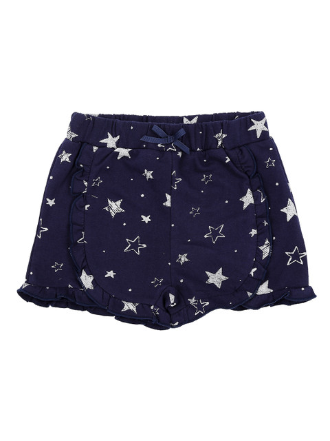 

Pantaloons Baby Girls Navy Blue Printed Regular Fit Regular Shorts