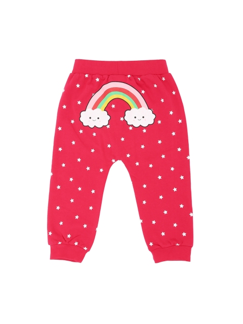 

Pantaloons Baby Girls Pink & Off-White Regular Fit Printed Joggers
