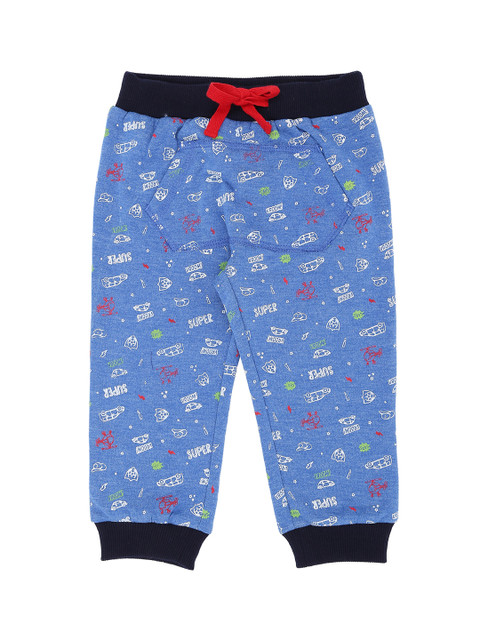 

Pantaloons Baby Boys Blue Regular Fit Printed Joggers
