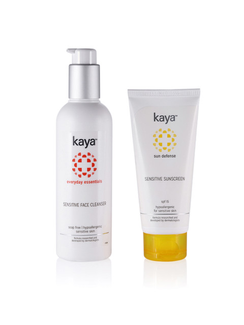 

Kaya Skin Clinic Set of Sensitive Suncreen SPF15 & Sensitive Face Cleanser, White