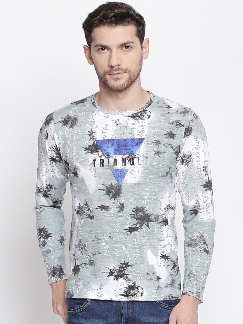 

ZIDO Men Green Printed Round Neck T-shirt