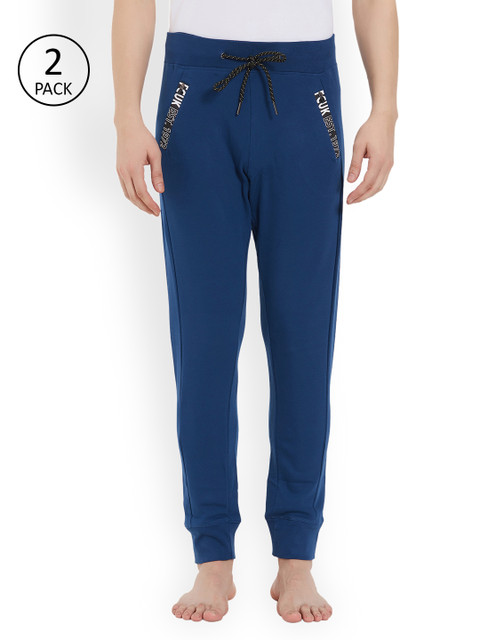

FCUK Underwear Men Pack of 2 Blue Solid Lounge Pants