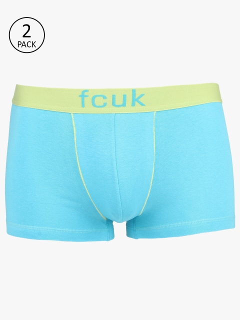 

FCUK Underwear Men Pack of 2 Blue Solid Trunk