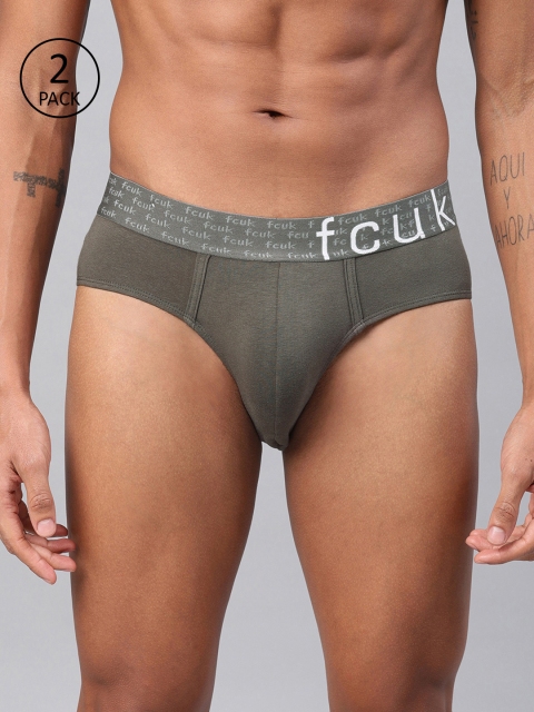 

FCUK Underwear Men Grey Solid Briefs