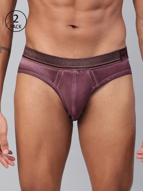 

FCUK Underwear Men Burgundy Pack of 2 Solid Briefs