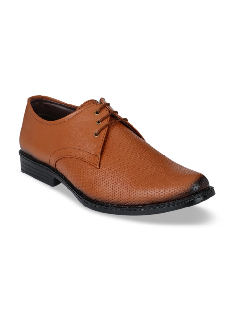 

John Karsun Men Tan Brown Solid Formal Derbys