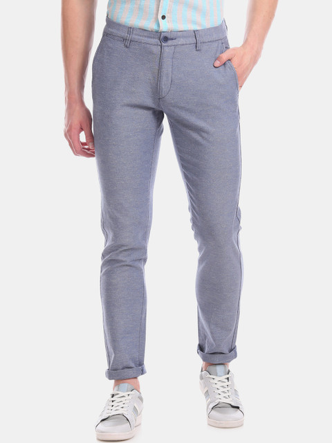 

U.S. Polo Assn. Men Blue Regular Fit Solid Chinos