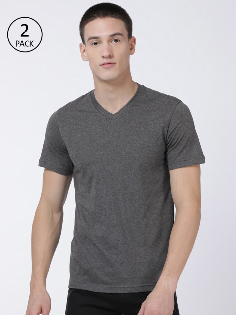 

Levis Men Pack of 2 Charcoal Black Solid Lounge T-shirts