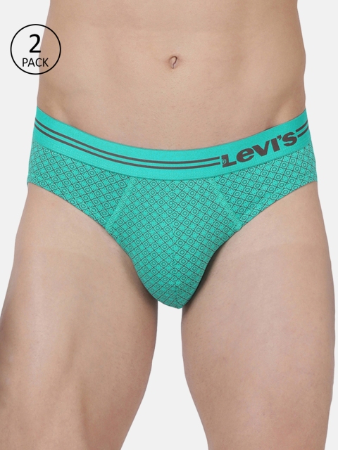 

Levis Men Pack of 2 Printed Briefs, Green