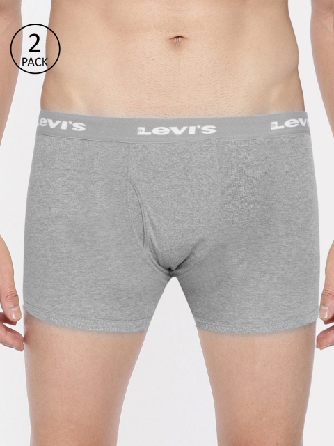 

Levis Men Pack of 2 Solid Trunks, Grey melange