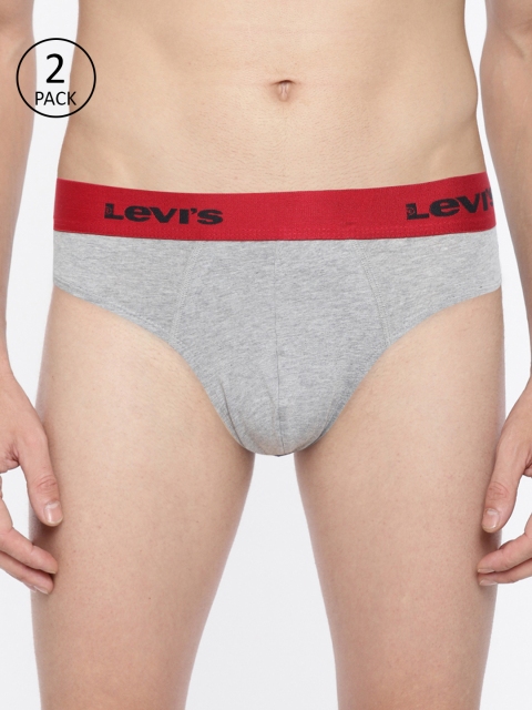 

Levis Men Pack of 2 Solid Briefs, Grey melange