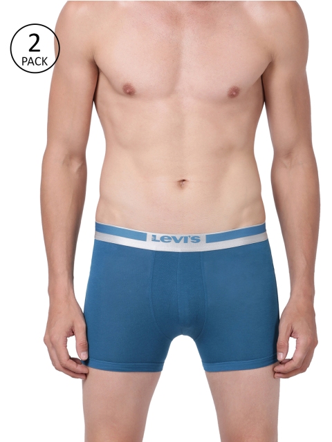 

Levis Men Pack of 2 Solid Trunks, Blue