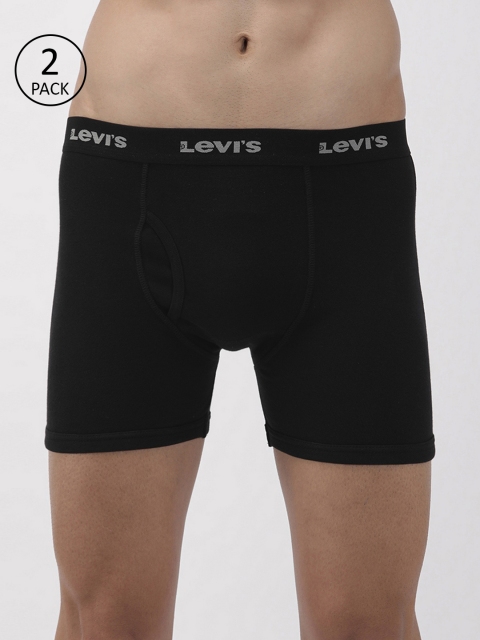 

Levis Men Pack of 2 Solid Trunks, Black