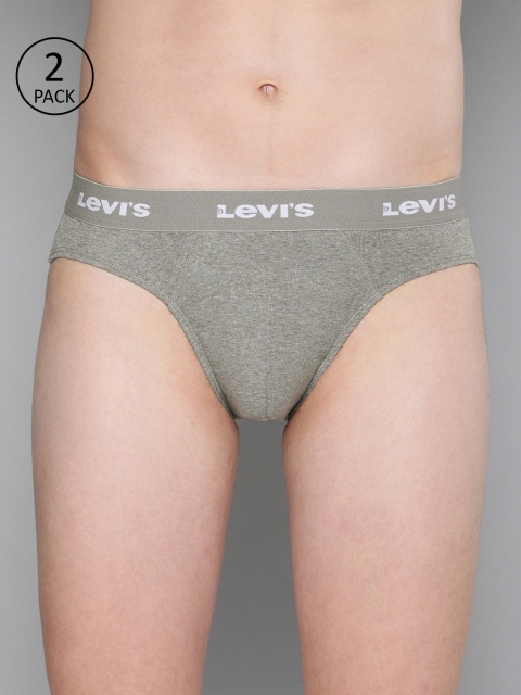 

Levis Men Pack of 2 Solid Briefs, Grey melange