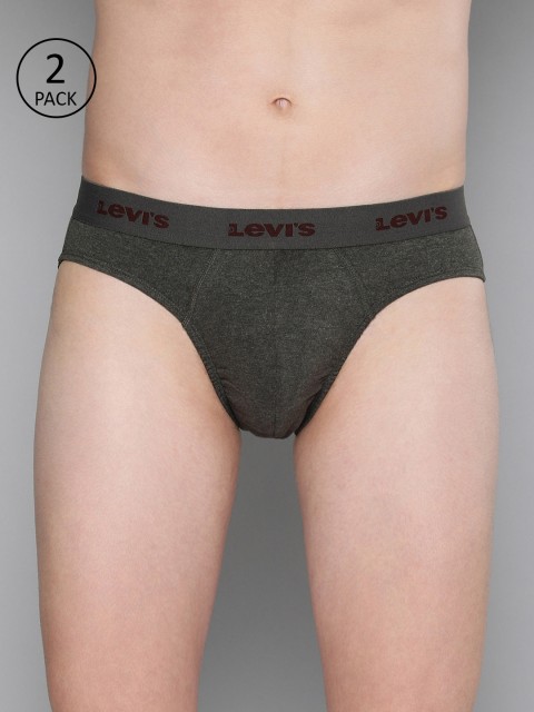 

Levis Men Pack of 2 Solid Briefs, Charcoal