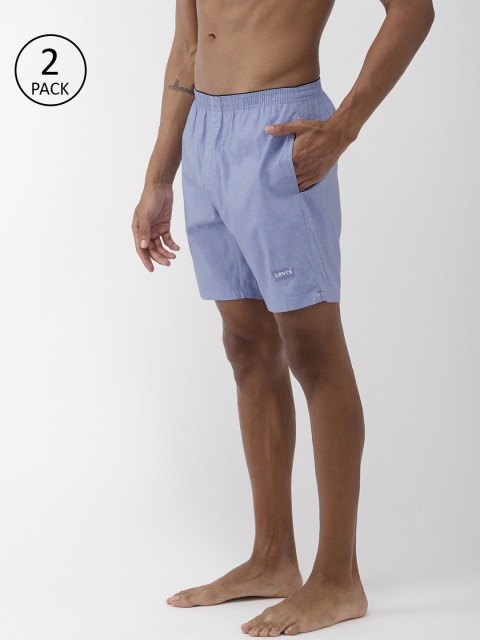 

Levis Men Pack of 2 Solid Boxers, Blue