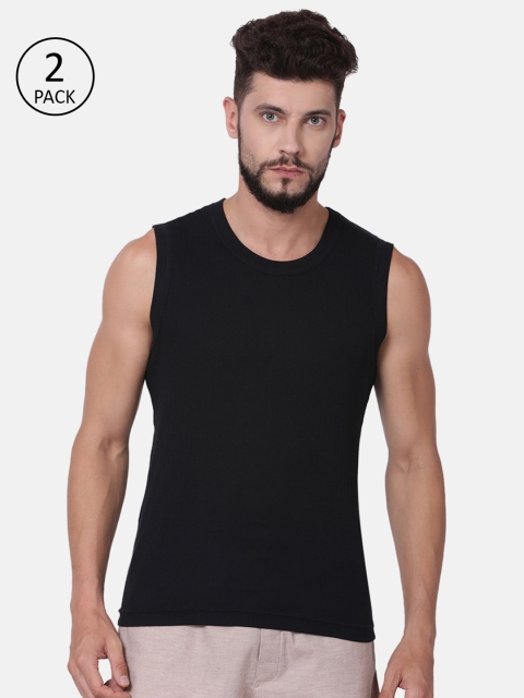

Levis Men Pack of 2 Basic Innerwear Vests, Black