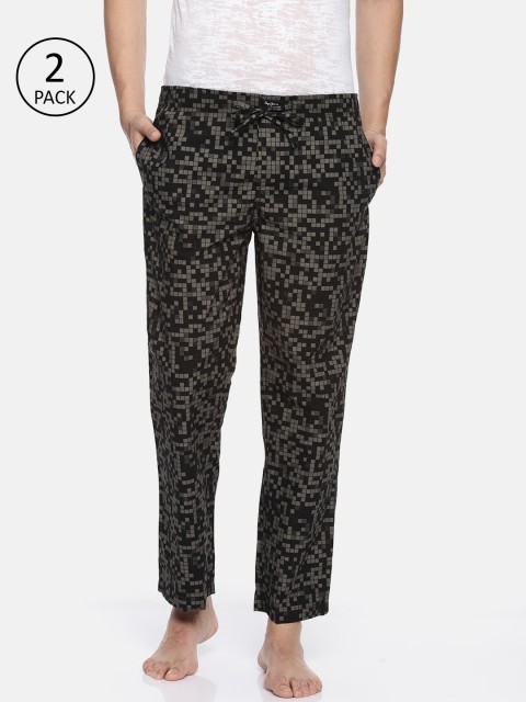 

Pepe Jeans Men Pack of 2 Checked Lounge Pants, Black