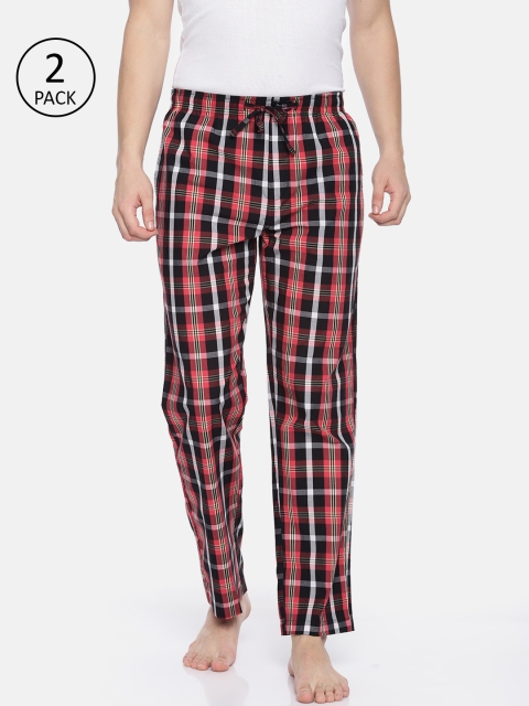 

Pepe Jeans Men Pack of 2 Checked Lounge Pants, Red
