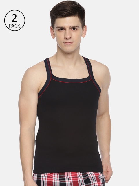 

Pepe Jeans Men Black Pack of 2 Solid Innerwear Vests