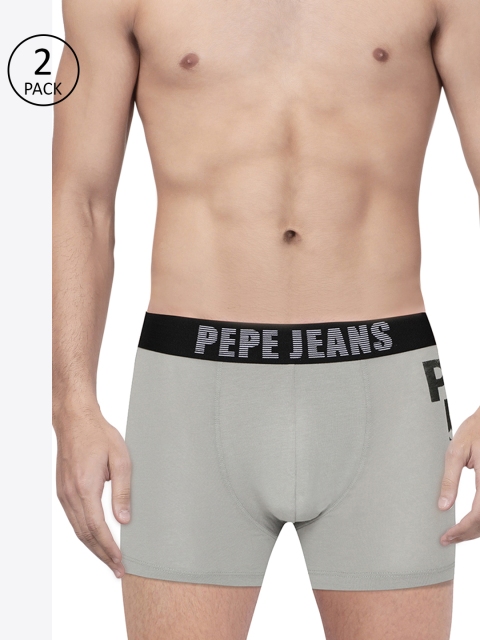 

Pepe Jeans Men Pack of 2 Grey Printed Trunks 8937205-2