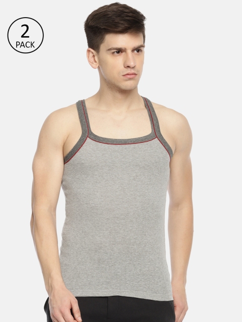 

Pepe Jeans Men Pack of 2 Grey Solid Innerwear Vests 8936417-2