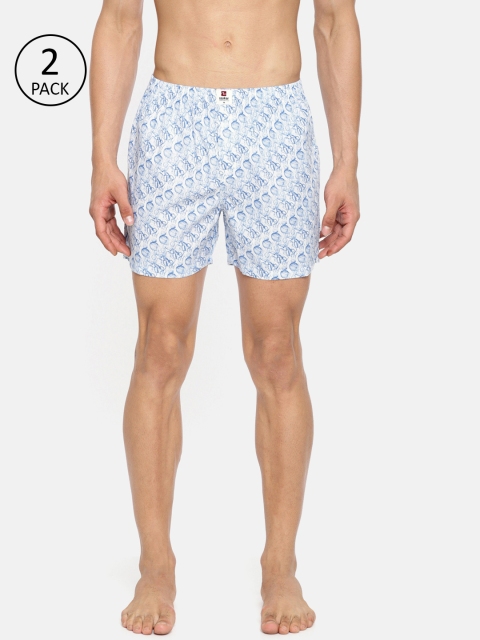 

SPYKAR Men Pack of 2 Printed Boxers, White